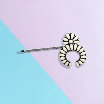 Fashnzfab Natural Stone Antique Metal Bobby Pin In Metallic