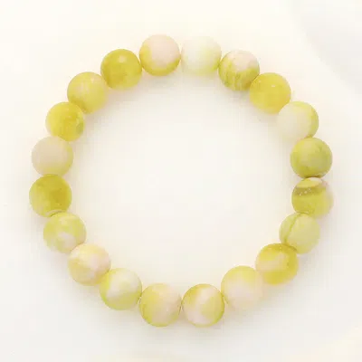 Fashnzfab Natural Stone Beaded Stretch Bracelet In Green