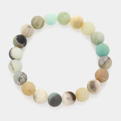 Fashnzfab Natural Stone Beaded Stretch Bracelet Multi