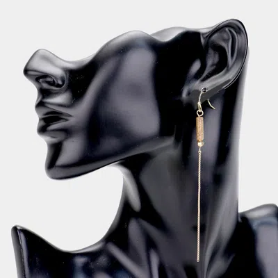 Fashnzfab Natural Stone Drop Earrings In Black