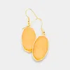 Fashnzfab Natural Stone Hexagon Dangle Earrings In Orange