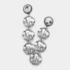 Fashnzfab Natural Stone Metal Coin Link Dangle Earrings In Metallic
