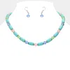 Fashnzfab Natural Stone Necklace In Blue