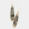 Fashnzfab Natural Stone Teardrop Dangle Earrings - Gray In Multi