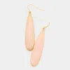 Fashnzfab Natural Stone Teardrop Dangle Earrings In Pink