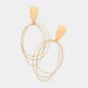Fashnzfab Natural Stone Triple Open Metal Link Dangle Earrings In Multi