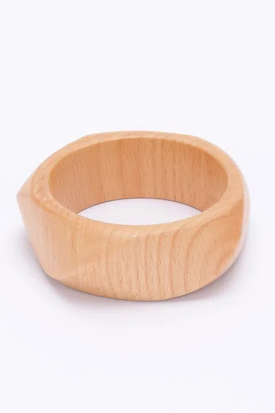 Fashnzfab Natural Wood Bracelet Modern Look In White