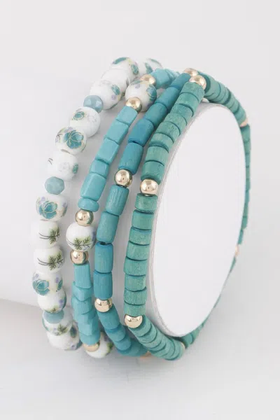 Fashnzfab Nature Beaded Bracelet In Green