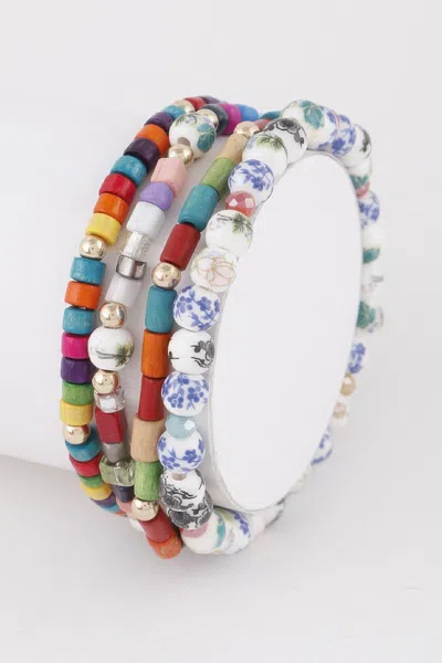 Fashnzfab Nature Beaded Bracelet In Multi