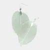 Fashnzfab Nature Inspire Dipped Leaf Earrings - Mint In Green