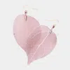 Fashnzfab Nature Inspire Dipped Leaf Earrings - Pink In Pink