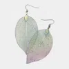 Fashnzfab Nature Inspire Dipped Leaf Earrings In Multi