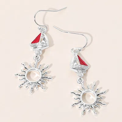 Fashnzfab Nautical Sailboat Sun Link Drop Dangle Earrings In Multi
