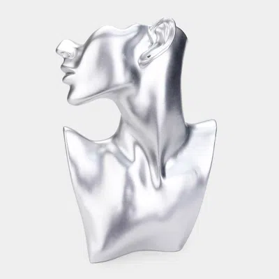 Fashnzfab Necklace Bust And Earrings Display Stand In Metallic