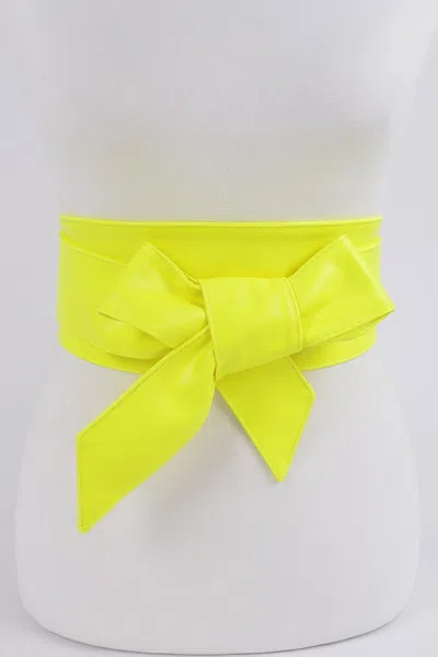 Fashnzfab Neon Color Kimono Belt In Gold