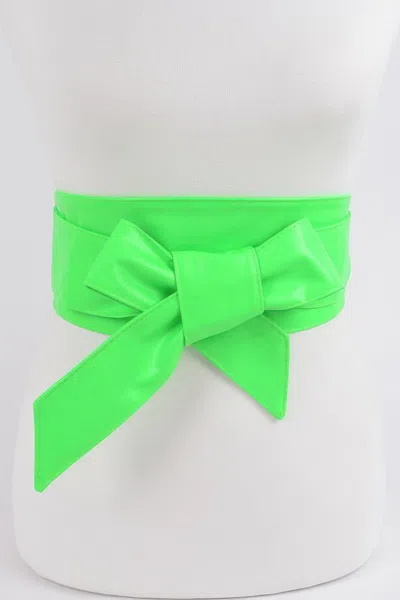 Fashnzfab Neon Color Kimono Belt In Green