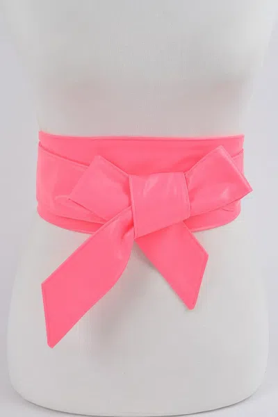 Fashnzfab Neon Color Kimono Belt In Pink