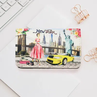 Fashnzfab New York Printed Credit / Business Card Case In Multi