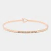 Fashnzfab No Mud, No Lotus Message Thin Brass Metal Hook Bracelet Rose Gold In Multi