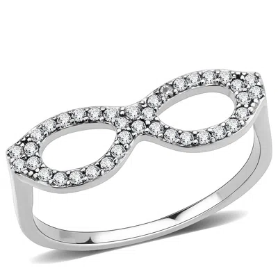 Fashnzfab No Plating Stainless Steel Ring With Aaa Grade Cz In Clear In Green