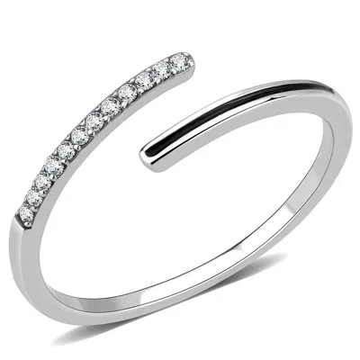 Fashnzfab No Plating Stainless Steel Ring With Epoxy In Jet In Metallic