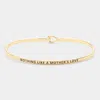 Fashnzfab Nothing Like A Mother's Love Thin Brass Metal Hook Bracelet Gold In Gold