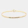 Fashnzfab Now I'm A Warrior Thin Brass Metal Hook Bracelet Gold In Gold