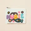 Fashnzfab Nurse Message Seed Beaded Mini Pouch Bag In White