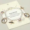 Fashnzfab Nurses Blessing Message Uplifting Prayer Heartfelt Charm Station Toggle Bracelet In Metallic