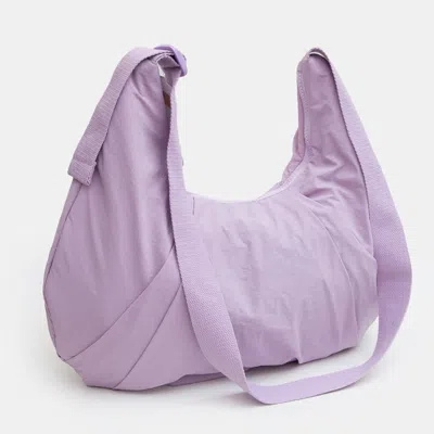 Fashnzfab Nylon Puffer Crossbody Bag In Purple