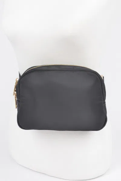Fashnzfab Nylon Zip Fanny Pack In Grey