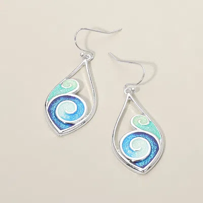 Fashnzfab Ocean Wave Teardrop Charm Earrings In Multi