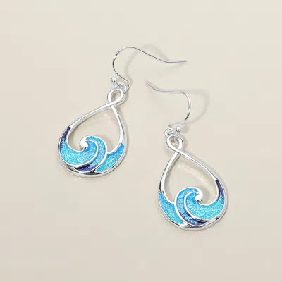 Fashnzfab Ocean Wave Teardrop Drop Earrings In Multi