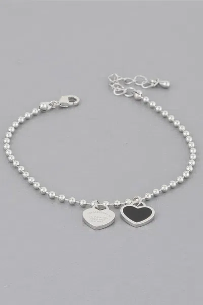 Fashnzfab Oil Dropping Love Bracelet In Silver