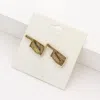 Fashnzfab Oklahoma State Map Abalone Stud Earrings In Gold