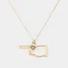 Fashnzfab Oklahoma State Map Pendant Necklace In Gold
