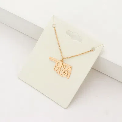 Fashnzfab Oklahoma State Map Pendant Necklace In Gold