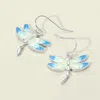 Fashnzfab Ombre Dragonfly Dangle Earrings In Blue