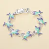 Fashnzfab Ombre Hummingbird Link Magnetic Bracelet In Blue