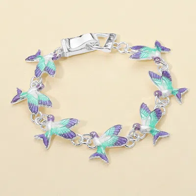 Fashnzfab Ombre Hummingbird Link Magnetic Bracelet In Blue