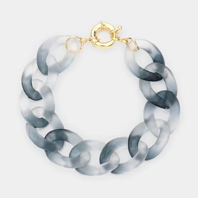 Fashnzfab Ombre Resin Chain Link Bracelet Gray