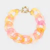 Fashnzfab Ombre Resin Chain Link Bracelet Pink In Pink