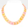 Fashnzfab Ombre Resin Chain Link Necklace In Pink