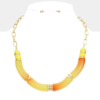Fashnzfab Ombre Resin Necklace In Yellow
