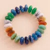 Fashnzfab Ombre Resin Oval Disk Beaded Stretch Bracelet Blue In Blue