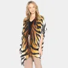 Fashnzfab Ombre Zebra Patterned Cover Up Kimono Poncho In Multi