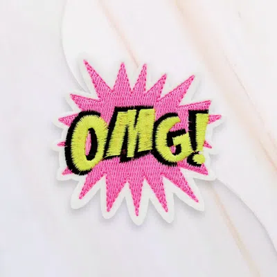 Fashnzfab Omg Message Iron On Patch In Pink