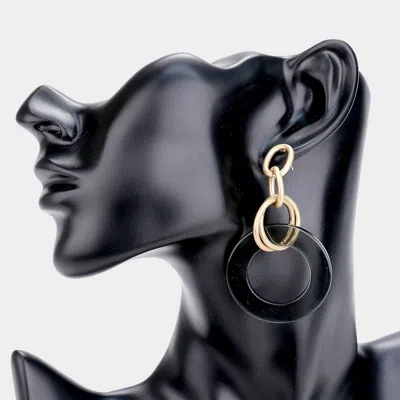 Fashnzfab Open Circle Link Drop Earrings In Gold