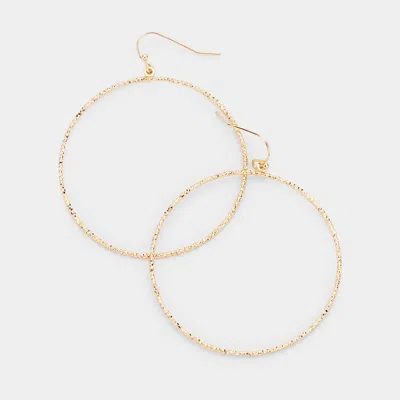 Fashnzfab Open Circle Metal Dangle Earrings In Gold