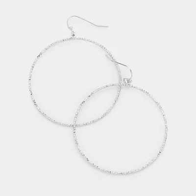 Fashnzfab Open Circle Metal Dangle Earrings In Metallic
